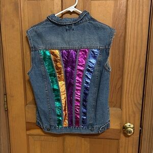 Nasty Gal Denim Vest with Metallic Accents